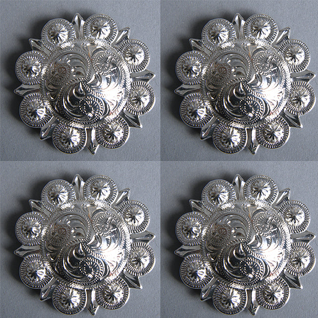 2 In. Western Nickle Plated Berry Conchos Hilason