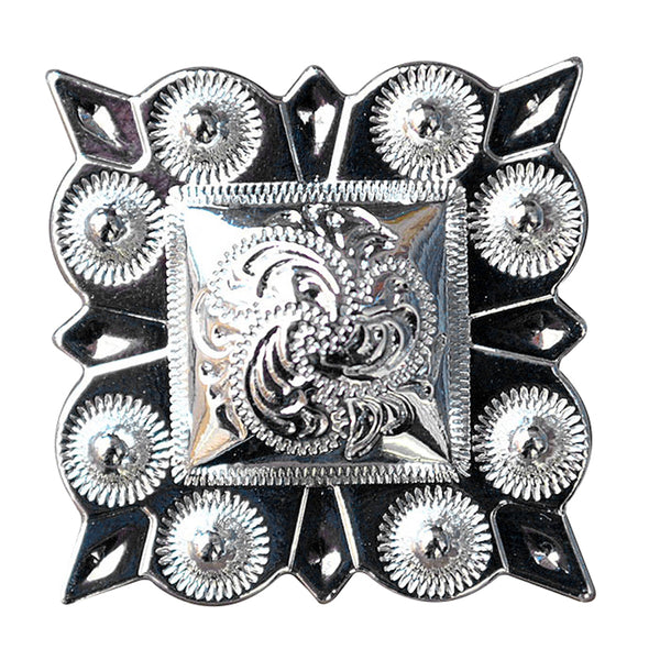 Western Screw Back Concho German Silver 1 In Square Cowgirl S