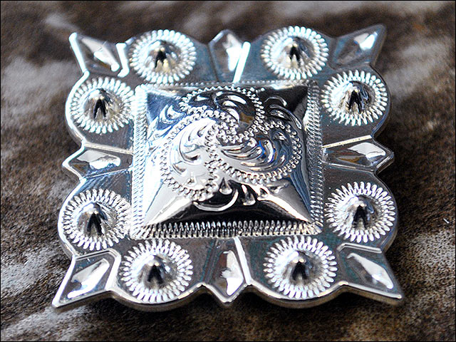 HILASON Western Screw Back Concho German Silver 1.25 In Square Cowgirl | Belt Slotted Conchos