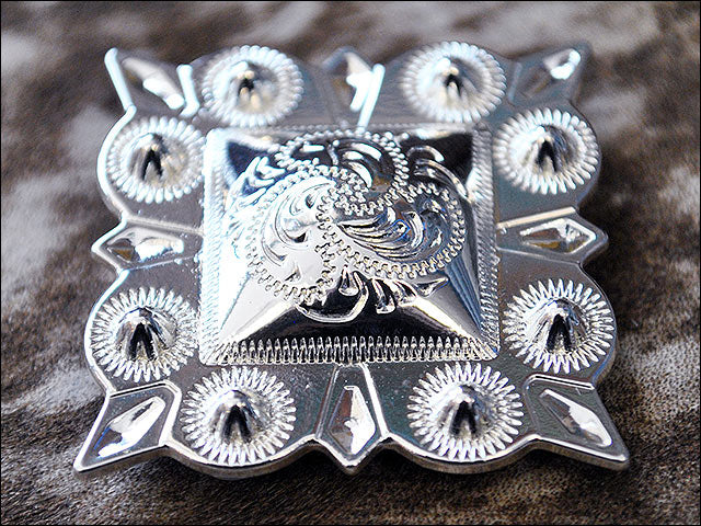 HILASON Western Screw Back Concho German Silver 1.5 In Square Cowgirl | Belt Slotted Conchos
