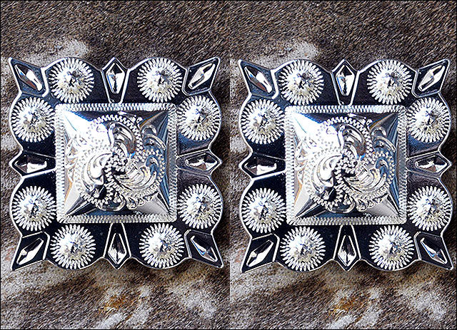 Western Screw Back Concho German Silver 1.5 In Square Cowgirl S Hilason