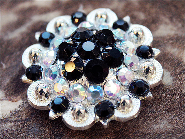 HILASON Western Style Crystal Silver Berry Rhinestone Headstall Saddle Breast Collars Concho Black | Bling
