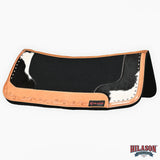 Hilason Western Wool Felt Horse Saddle Pad W/ Leather Along Boder