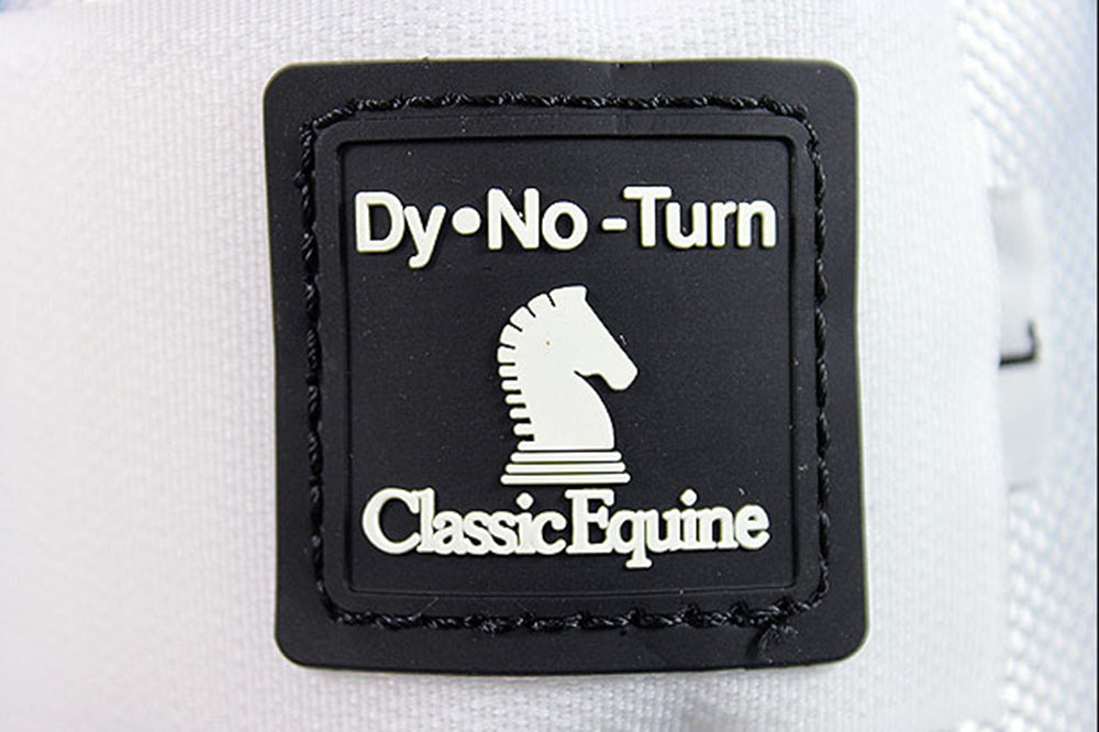 White Classic Equine No Horse Turn Bell Boots Pair