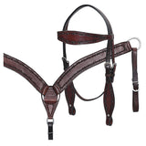HILASON Western Horse Headstall Breast Collar Set Tack Genuine American Leather