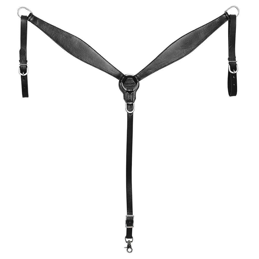 HILASON Western Horse Headstall Breast Collar Set Tack Genuine American Leather Plain Black