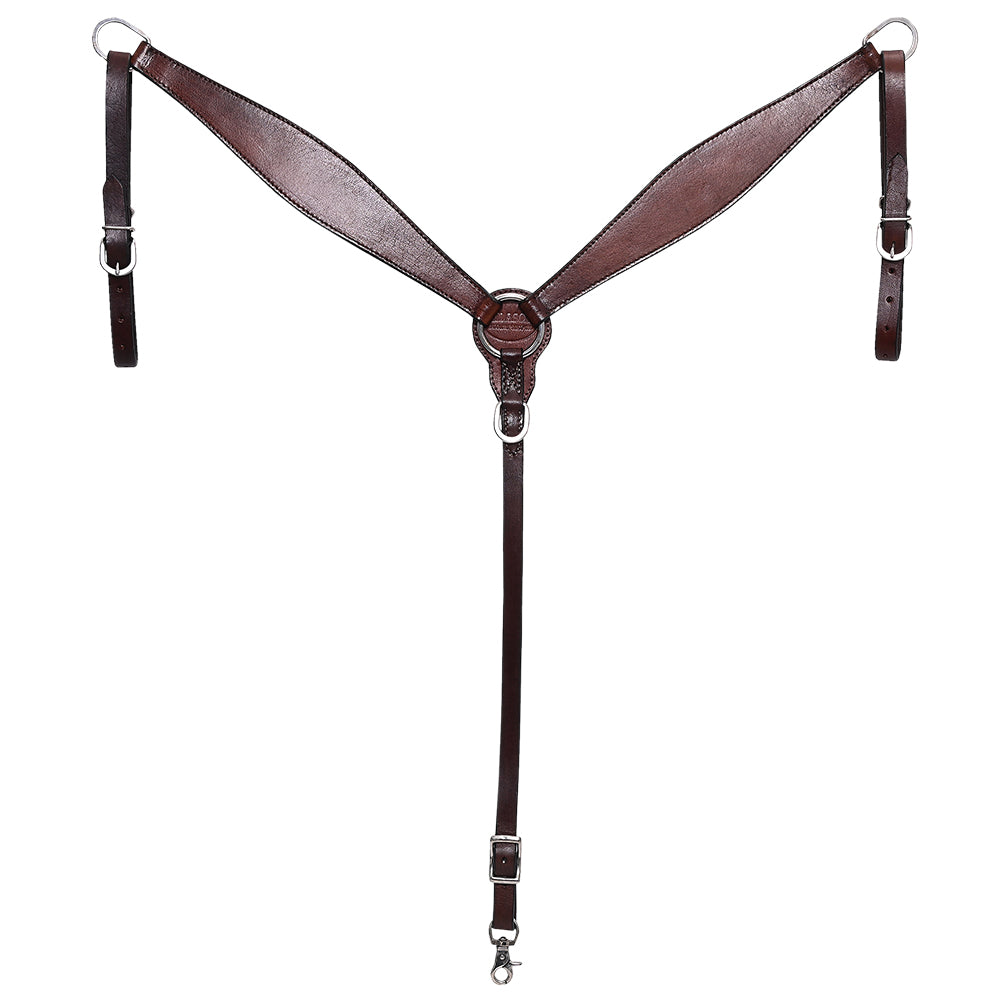 HILASON Western Horse Headstall Breast Collar Set Tack Genuine American Leather Plain Dark Brown