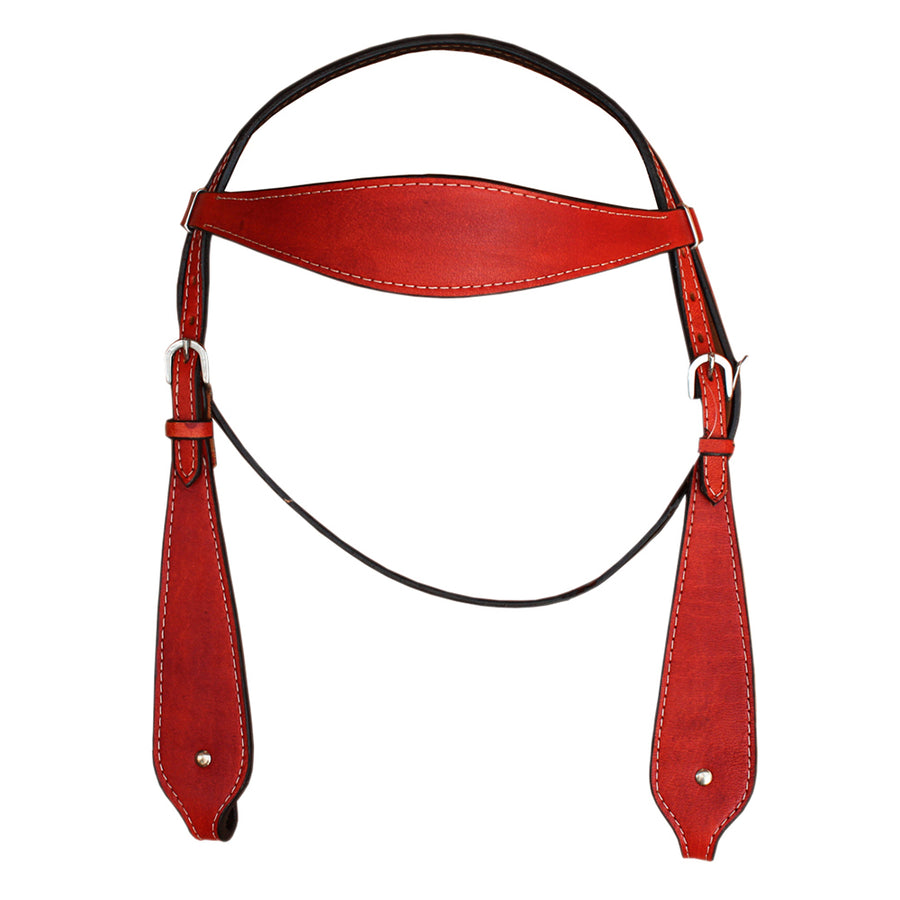 HILASON Western Horse Headstall Tack Genuine American Leather Plain Mahogany - Uhorse
