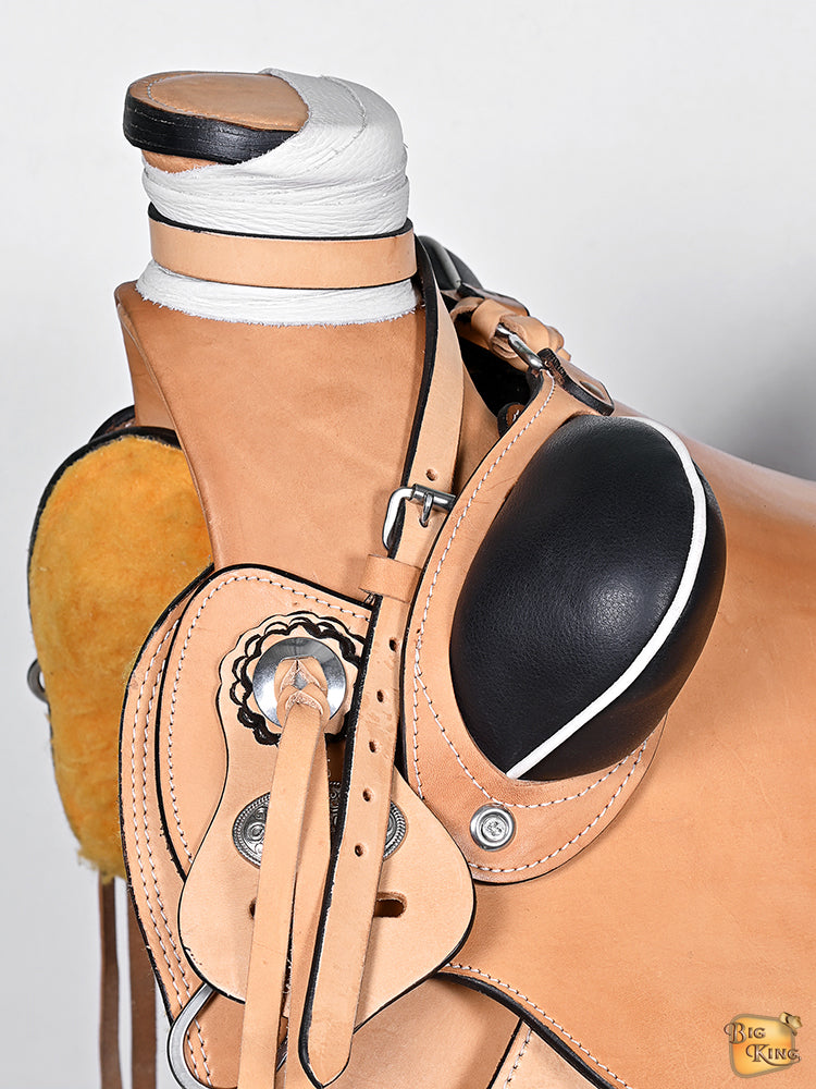 HILASON Western Horse Wade Saddle American Leather Ranch Roping Tan | Hand Tooled & For Horses
