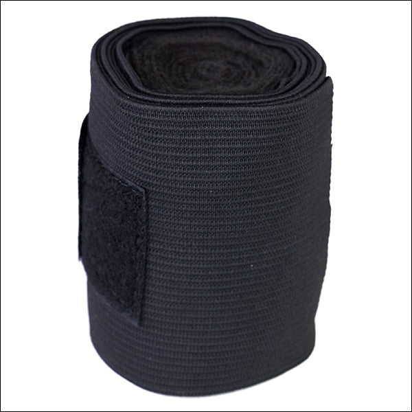 Black Horze Nest Elastic Polar Fleece Leg Wrap Bandage Set Of4 Horse