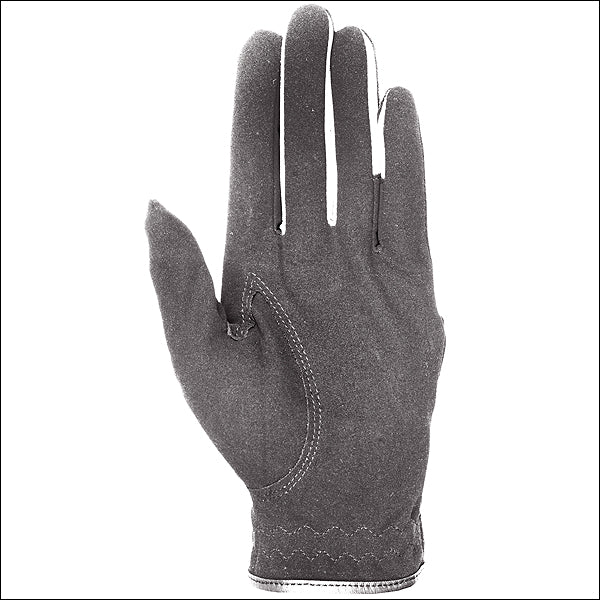 Large Grey Horze Lyon Synthetic Leather Gloves W/ Lycra Panels Horse Riding