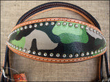 HILASON Western  Horse Leather Headstall & Breast Collar Set Camo