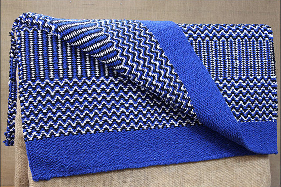 Royal Black Professional Choice Double Weave Navajo Wool Horse Saddle Blanket