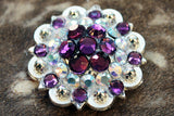 1.5 In Amythyst Ab Crystals Berry Silver Bling Headstall Saddle Hilason