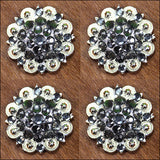 Hilason Black Daimond Crystals 1-1/4 Berry Concho Rhinestone Tack Saddle