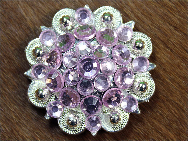 HILASON Western Screw Back Concho Rose Crystal Saddle Cowgirl Color | Bridle Conchos Slotted