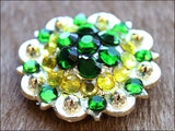 Hilason Green Crystal 1-1/4In Berry Concho Rhinestone Saddle Tack Cowgirl