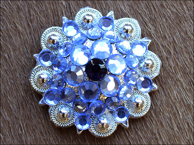 HILASON Screw Back Concho 1.25 in Amythyst Montana Crystals Saddle Amythyst, Color | Slotted Conchos Bling