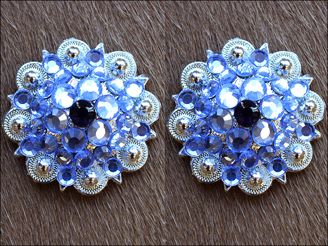 HILASON Screw Back Concho 1.25 in Amythyst Montana Crystals Saddle Amythyst, Color | Slotted Conchos Bling