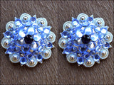 1.25 Inch Amythyst Montana Crystals Berry Silver Bling Saddle Cowgirl