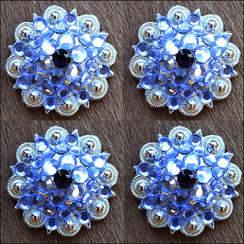 HILASON Screw Back Concho 1.25 in Amythyst Montana Crystals Saddle Amythyst, Color | Slotted Conchos Bling