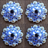 1.25 Inch Amythyst Montana Crystals Berry Silver Bling Saddle Cowgirl