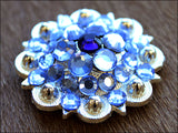 1.25 Inch Amythyst Montana Crystals Berry Silver Bling Saddle Cowgirl