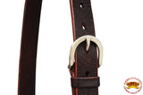 Hilason Slotted Scalloped Leather Rosette Concho Saddle Tack Mahogany 1-1/2"
