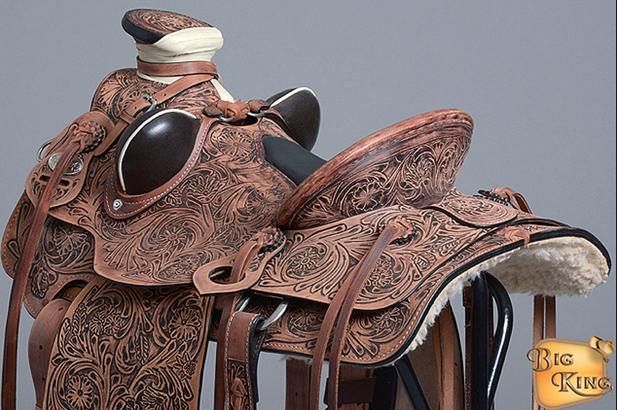 17 In Western Horse Saddle American Leather Wade Ranch Roping Dark Brown Hilason
