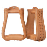 Tough-1 Light Oil Leather Royal King Deep Roper Horse Saddle Stirrups
