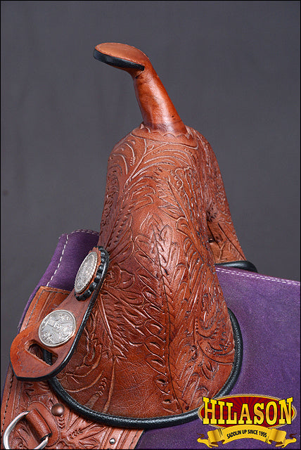 HILASON Western American Leather Trail Barrel Racing Horse Saddle | Treeless for Horses