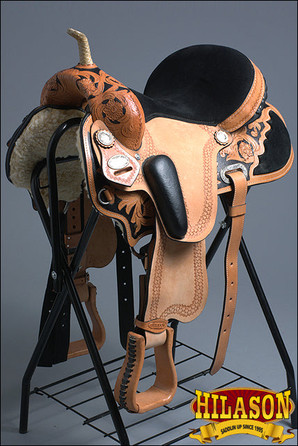 Hilason Flex Tree Western Horse Saddle American Leather Trail Barrel Racing By