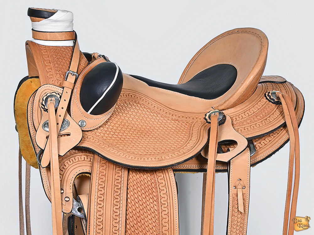 Western Horse Saddle American Leather Wade Ranch Roping Tan Hilason