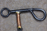 Hilason Black Steel Horse Bit Copper Wire Wrapped Snaffle Mouth