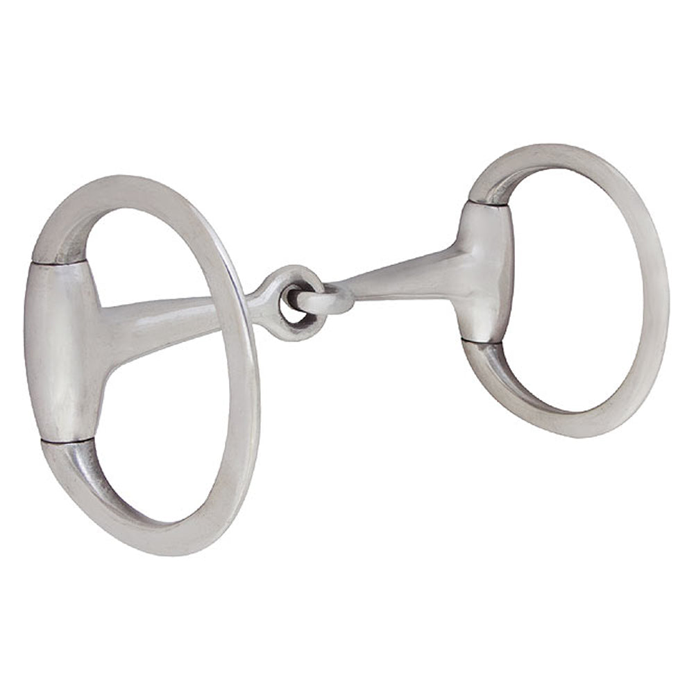 HILASON Stainless Steel Eggbut Horse Bit | 5-3/4” Snaffle Mouth w/ 2-3/4” Flat Dee Rings | Durable Western Training Bit for Gentle Control & Communication