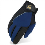 Heritage Competition Horse Riding Glove Lycra Nylon Leather Navy/Black