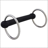Hilason Stainless Steel 2.5" Ring, 5/8" Flexible Rubber 5-1/2" Mullen Mouth
