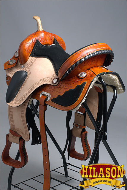 Hilason Flex Tree Western Horse Saddle American Leather Trail Barrel Racing By
