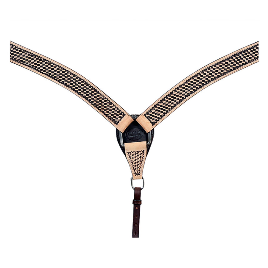 HILASON Western Horse Breast Collar Tack Genuine American Leather Basket Weave Rough Out Dark Brown - Uhorse
