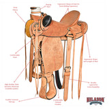 Hilason Western Horse Wade Saddle American Leather Ranch Roping Tan