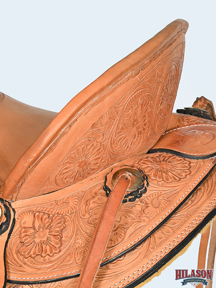 HILASON Western Horse Wade Saddle American Leather Ranch Roping | Hand Tooled & For Horses