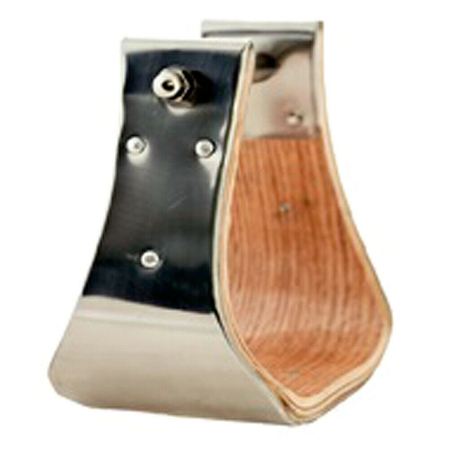4 Inch Wide Hilason Horse Bell Stirrups Bound Stainless Steel - Uhorse