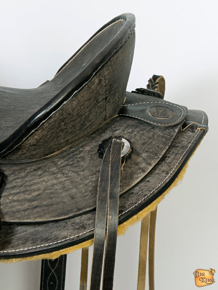 HILASON Western Horse Wade Saddle American Leather Ranch Roping Antique Black | Hand Tooled & For Horses