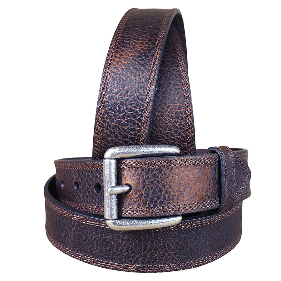 36 In M&F W. Leather Belt Ariat Working Men Textured Triple Stitched – by Hilason – Cowboy and equestrian accessories