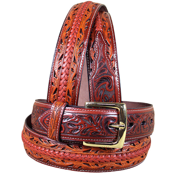  3D Men's Hand Tooled Buck Lace Belt, Size 32, Brown : Clothing,  Shoes & Jewelry