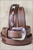 3D Brown Dark Mens Fashion Leather Belt Removable Buckle