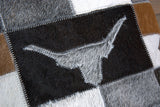 Western Cowhide Leather Hair On Patchwork Cushion Pillow Cover