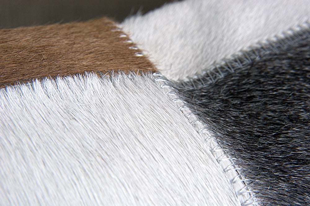 Western Cowhide Leather Hair On Patchwork Cushion Pillow Cover