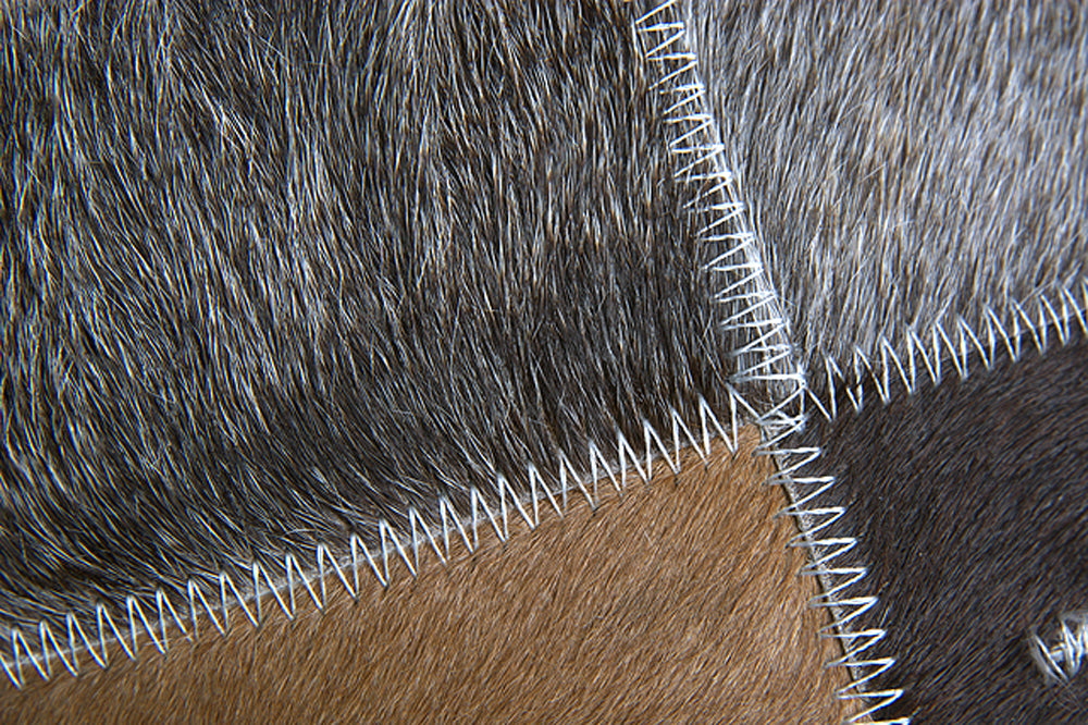 Western Cowhide Leather Hair On Patchwork Cushion Pillow Cover