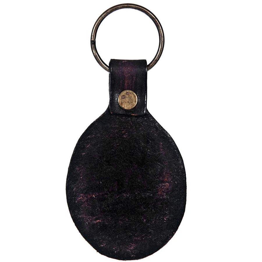 Hand Tooled Leather Key Chain Ring Handcraft Handmade Hilason